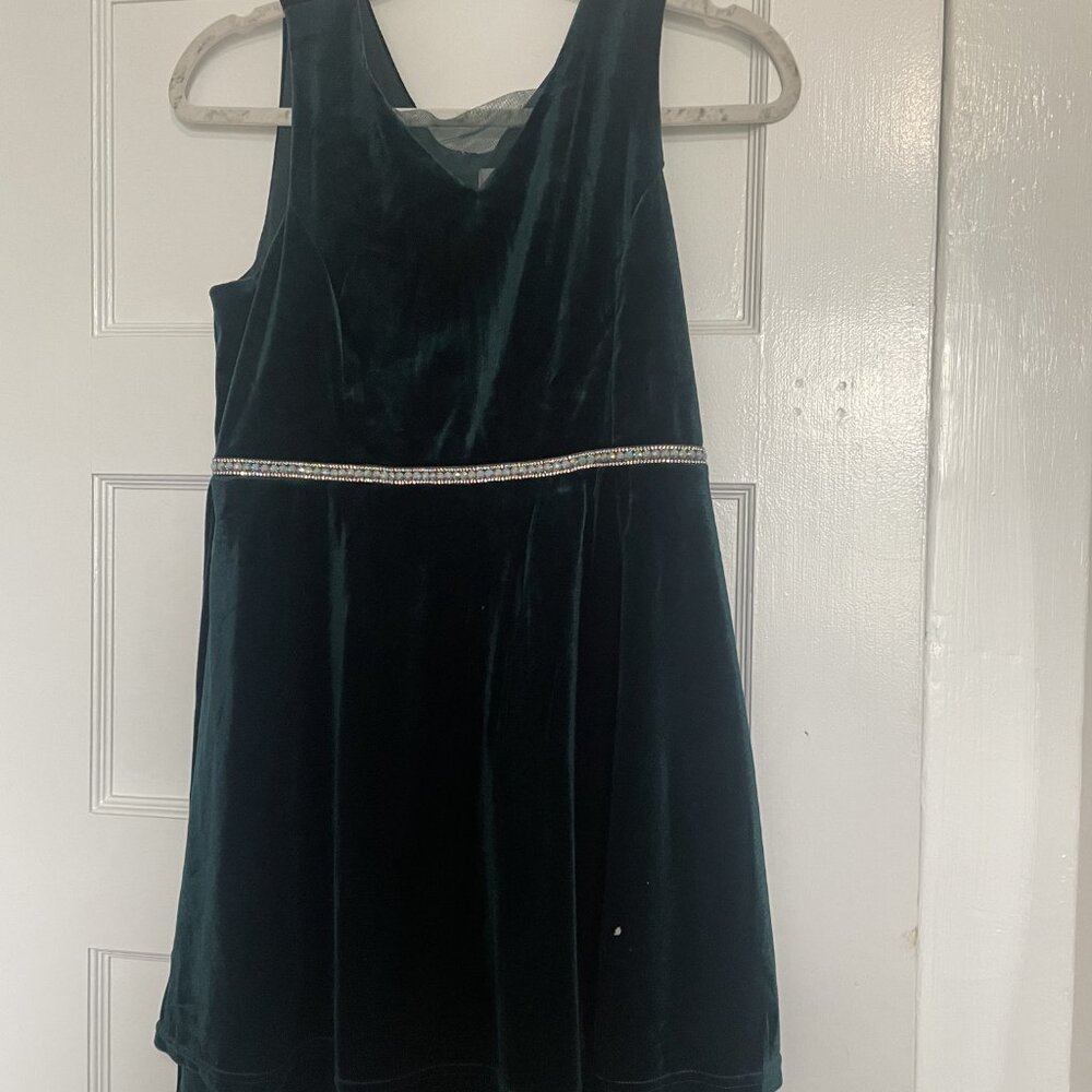 Speechless Kids Emerald Green Velvet Dress
